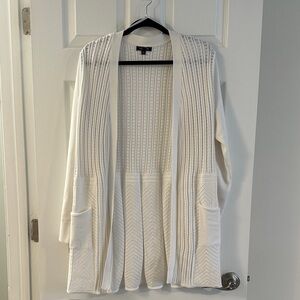 Elegant Cream Open-Front Cardigan